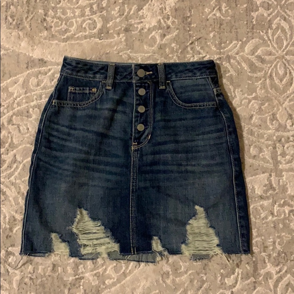 hollister jean skirt